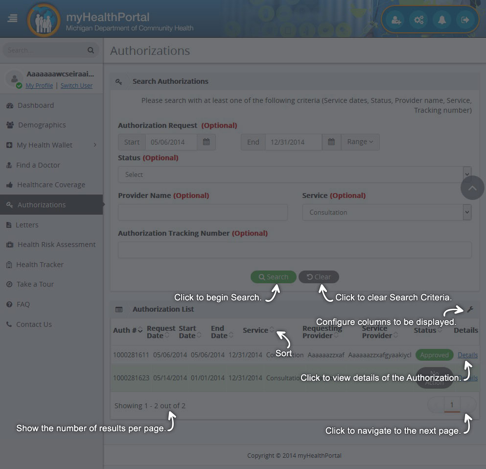 Help - Authorizations