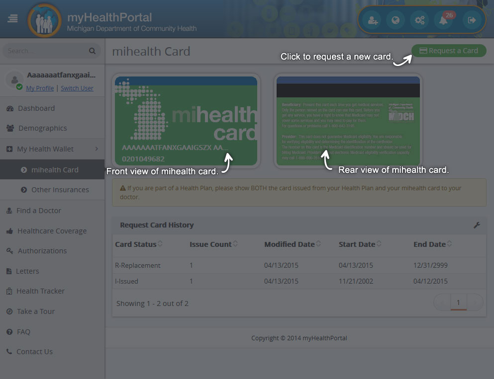 Help - mihealth Card
