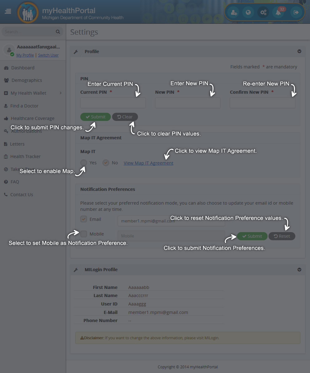 Help - Settings